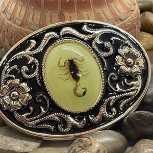 SCORPION LARGE CONCHO Cowboy WESTERN Gold New BELT ADJUSTABLE BUCKLE MEN WOMEN